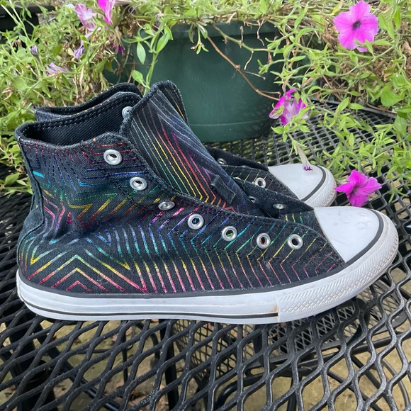Classic Converse Cool Multicolor Iridescent All Star High Top Sneaker! - Picture 2 of 15